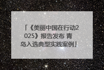 《美丽中国在行动2025》报告发布 青岛入选典型实践案例
