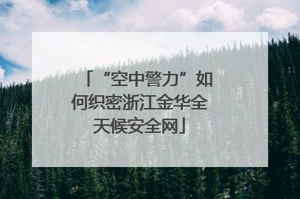 “空中警力”如何织密浙江金华全天候安全网