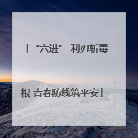 “六进” 利刃斩毒根 青春防线筑平安