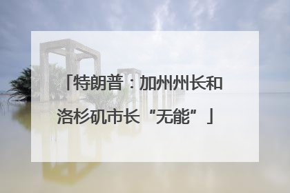 特朗普：加州州长和洛杉矶市长“无能”