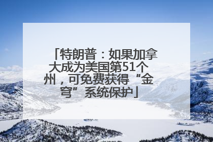 特朗普：如果加拿大成为美国第51个州，可免费获得“金穹”系统保护