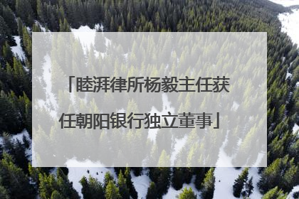 睦湃律所杨毅主任获任朝阳银行独立董事