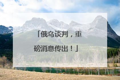 俄乌谈判，重磅消息传出！