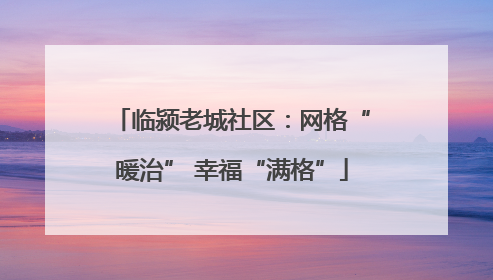 临颍老城社区：网格“暖治” 幸福“满格”