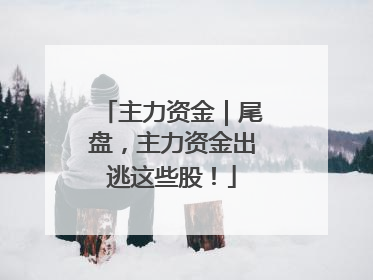 主力资金｜尾盘，主力资金出逃这些股！