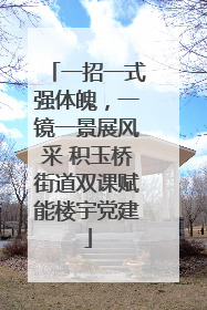 一招一式强体魄，一镜一景展风采 积玉桥街道双课赋能楼宇党建