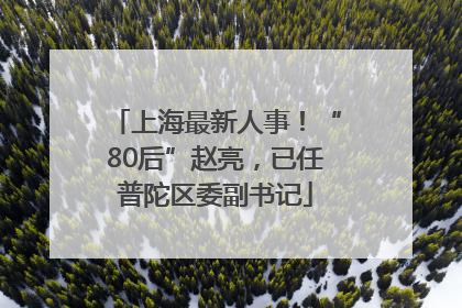 上海最新人事！“80后”赵亮，已任普陀区委副书记