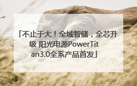 不止于大！全域智储，全芯升级 阳光电源PowerTitan3.0全系产品首发