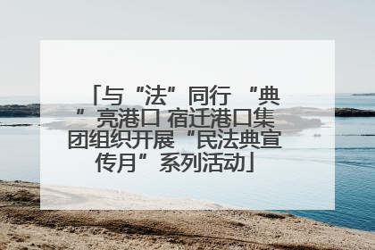 与“法”同行 “典”亮港口 宿迁港口集团组织开展“民法典宣传月”系列活动