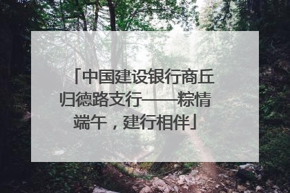 中国建设银行商丘归德路支行——粽情端午，建行相伴