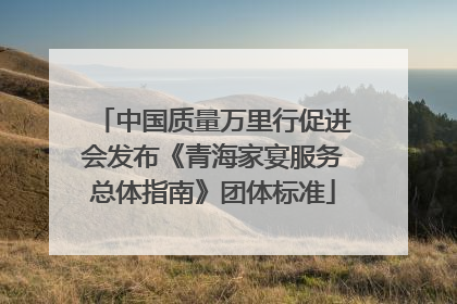 中国质量万里行促进会发布《青海家宴服务总体指南》团体标准
