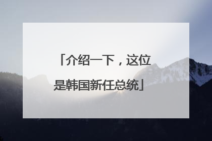 介绍一下，这位是韩国新任总统