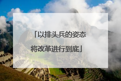 以排头兵的姿态将改革进行到底