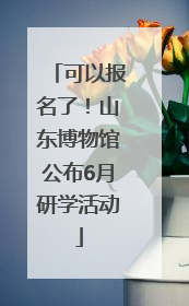 可以报名了！山东博物馆公布6月研学活动