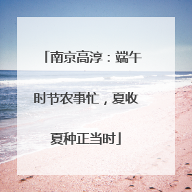 南京高淳：端午时节农事忙，夏收夏种正当时