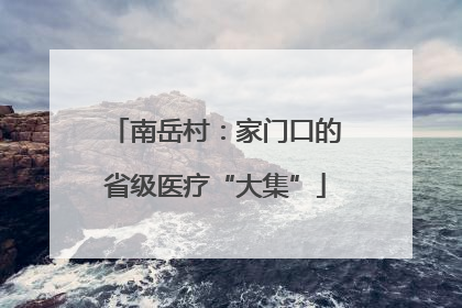 南岳村：家门口的省级医疗“大集”