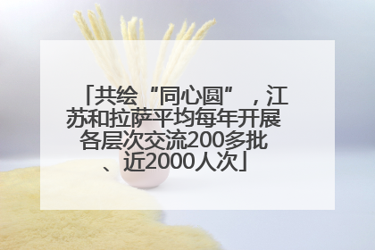 共绘“同心圆”，江苏和拉萨平均每年开展各层次交流200多批、近2000人次