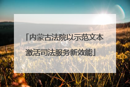 内蒙古法院以示范文本激活司法服务新效能
