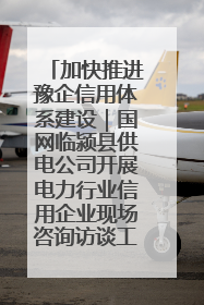 加快推进豫企信用体系建设｜国网临颍县供电公司开展电力行业信用企业现场咨询访谈工作
