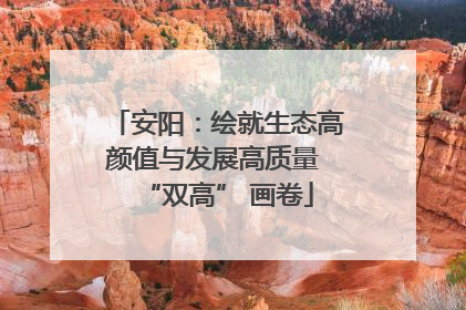 安阳：绘就生态高颜值与发展高质量 “双高” 画卷
