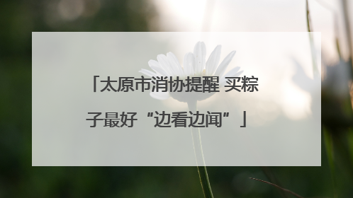 太原市消协提醒 买粽子最好“边看边闻”