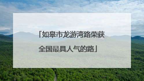 如皋市龙游湾路荣获全国最具人气的路