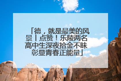 德，就是最美的风景丨点赞！乐陵两名高中生深夜拾金不昧 彰显青春正能量