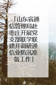 山东省通信管理局赴枣庄开展党支部联学联建并调研通信业防汛准备工作