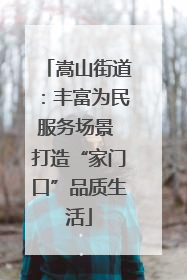 嵩山街道：丰富为民服务场景 打造“家门口”品质生活
