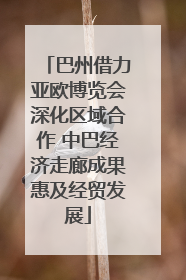 巴州借力亚欧博览会深化区域合作 中巴经济走廊成果惠及经贸发展