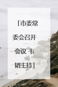 市委常委会召开会议 韦韬主持