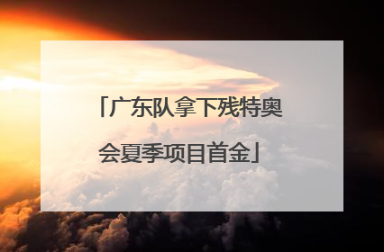 广东队拿下残特奥会夏季项目首金