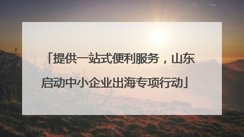 提供一站式便利服务，山东启动中小企业出海专项行动