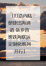 打造内陆便捷出海通道 新乡首班铁海联运定制化班列开行