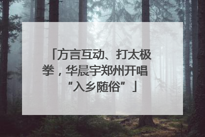 方言互动、打太极拳，华晨宇郑州开唱“入乡随俗”