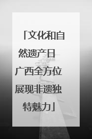 文化和自然遗产日 广西全方位展现非遗独特魅力