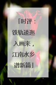 时评：铁轨逶迤入画来，江南水乡谱新篇