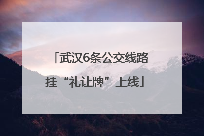 武汉6条公交线路挂“礼让牌”上线