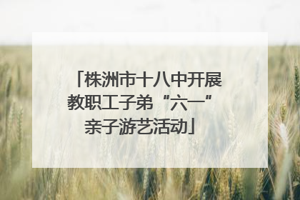 株洲市十八中开展教职工子弟“六一”亲子游艺活动