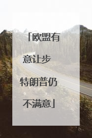 欧盟有意让步 特朗普仍不满意