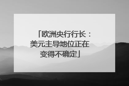 欧洲央行行长：美元主导地位正在变得不确定