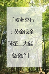 欧洲央行：黄金成全球第二大储备资产