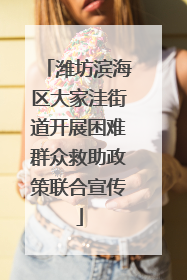 潍坊滨海区大家洼街道开展困难群众救助政策联合宣传