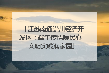 江苏南通崇川经济开发区：端午传情暖民心 文明实践润家园