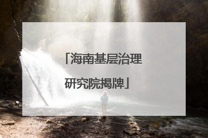 海南基层治理研究院揭牌