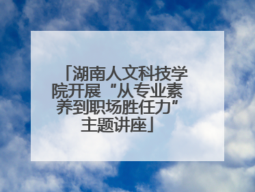 湖南人文科技学院开展“从专业素养到职场胜任力”主题讲座