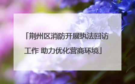 荆州区消防开展执法回访工作 助力优化营商环境