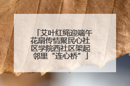 艾叶红绳迎端午花扇传情聚民心社区学院西社区架起邻里“连心桥”