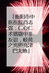 衡阳市中医医院肖志强：仁心仁术播撒中非友谊，岐黄之光照亮津巴大地