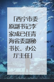 西宁市委原副书记李家成已任青海省委副秘书长、办公厅主任